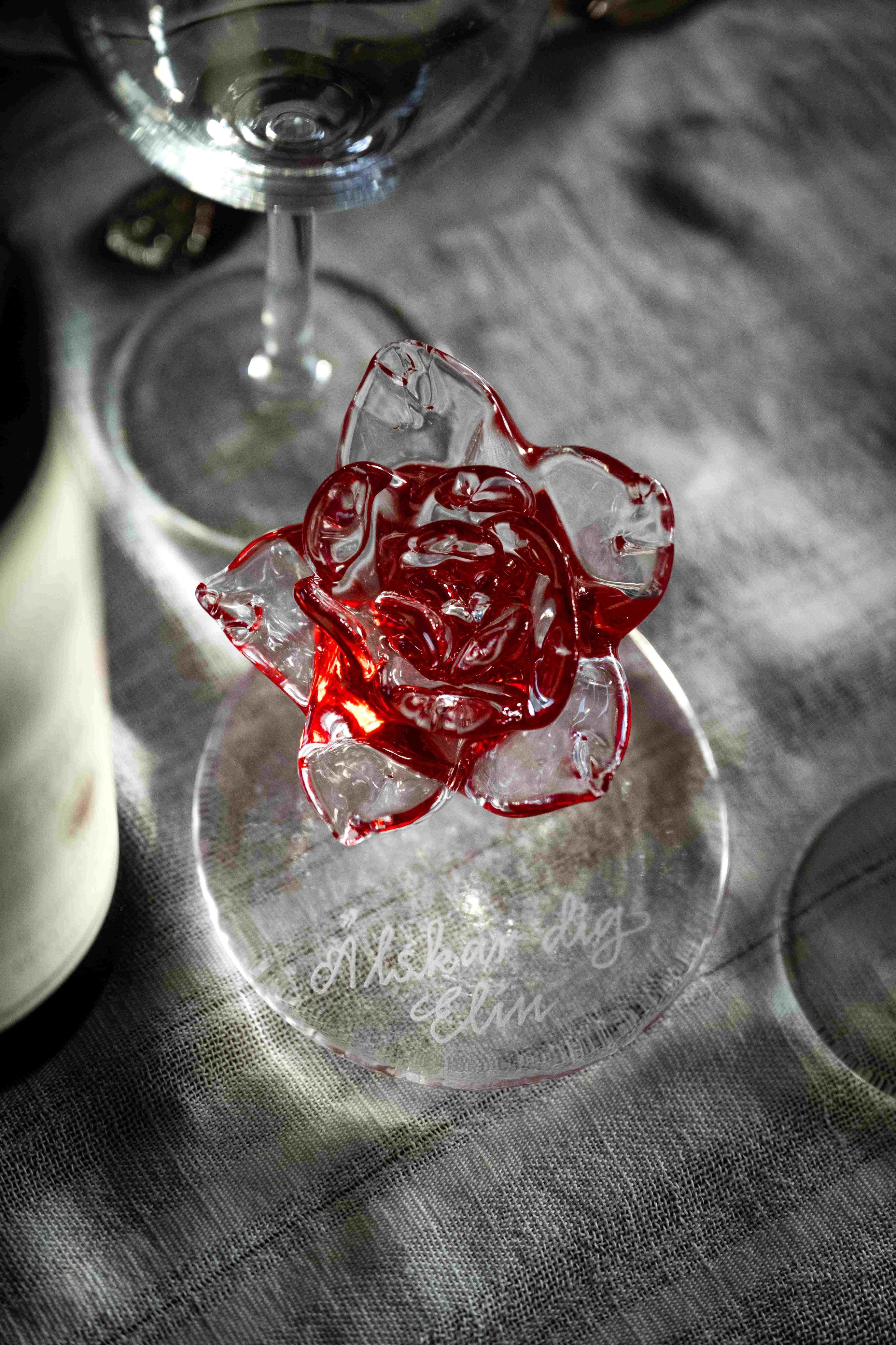 Eternity rose made of glass - Own engraving